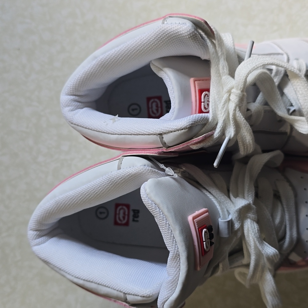 Red Rhino Brand HighTop Sneakers Pink and White NWT Size 1 - Picture 7 of 16
